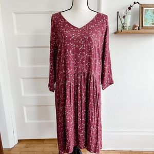 Garnet Hill muted red floral dress